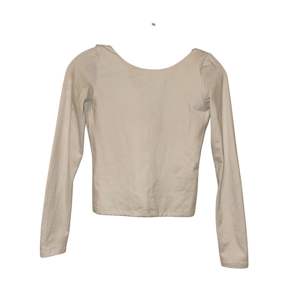 OFFLINE by Aerie The Hugger Long Sleeve Top Womens XS White Stretch Open Back